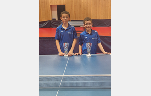 Lior et Eythan L. membres de l'équipe benjamins championne du secteur AGR de Strasbourg  et vainqueurs de la coupe du secteur benjamins - poussins lors de la saison 2023 - 2024.